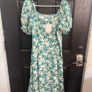 Ivy City Floral Green Dress